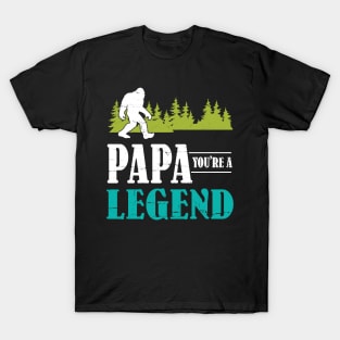 Papa Bigfoot You're A Legend Happy Father Parent Summer Independence Summer Day Vintage Retro T-Shirt